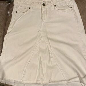 PAIGE Cream Midi Skirt